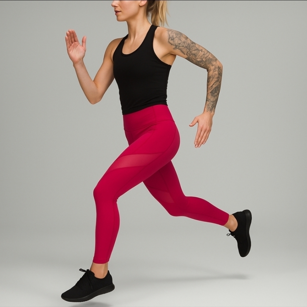Lululemon x Barry's Stronger As One Ruby Red Tights sz 4